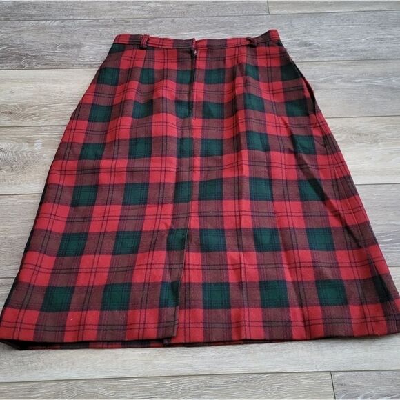 David Brooks Ltd vintage Christmas plaid wool skirt size 4 - Picture 7 of 9